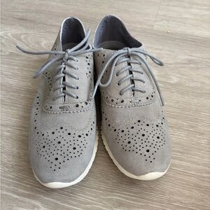 Cole Haan Women's Zerøgrand Wingtip Oxfords in a grey suede